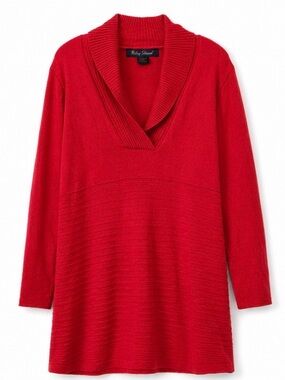 Harley Stewart Red Tunic Sweater Tunic 2X